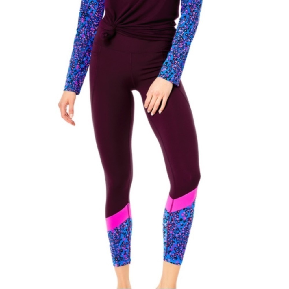Lilly Pulitzer Luxletic Weekender Cherry Ganache High Rise Leggings Size XXS